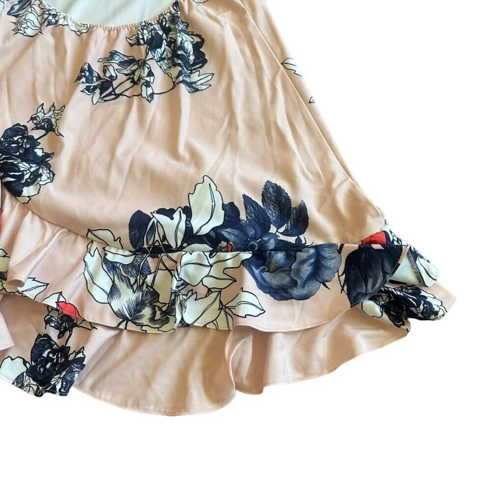 Morrisday The Label Floral Halter Dress Ruffle Low Back Size Medium Women's - Picture 10 of 13